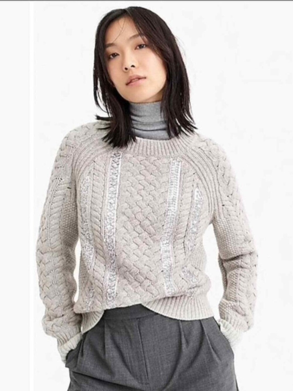 JCrew Point Sur Cable Knit Sweater Sm